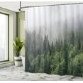 thumbnail image 4 of Ambesonne Evergreen Shower Curtain, Foggy Forest Wildlife, 69"Wx84"L, Dimgray and Green, 4 of 4