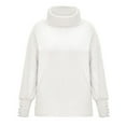 thumbnail image 5 of BONIXOOM Womens Sweaters Skinny Sweater Pullover Work Turtleneck Sweaters For Teen Girls White S(US:4), 5 of 7