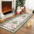thumbnail image 2 of Garvee 2x8 Christmas Runner Rug Washable Xmas Holiday Indoor Rug with Non-Slip Backing, Low Pile Christmas Trees Print Carpet for Hallway Entryway Bedroom, Beige, 2 of 8