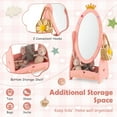 thumbnail image 2 of Freestanding Kids Mirror, Non-Glass Shatterproof Toddler Dressing Mirror with Storage Box for Shoes & Accessories, View Adjustable Kids Mirror Full Length for Girls (Pink), 2 of 13