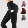 thumbnail image 2 of Women's Yoga Pants Quick Dry Tight Hip Lifting Pants High Waist Slim Fitness Sports Pants,4 Pack, 2 of 6