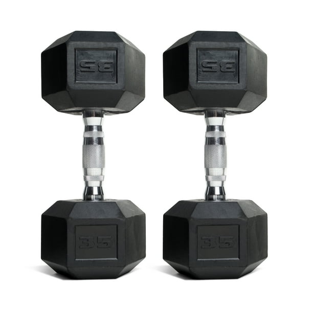 CAP Barbell Coated Hex Dumbbells, Set of 2, 35lbs (ships in 2 boxes