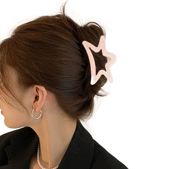 Barrettes Elegant Star Clips Five Pointed Star Hair Clips Star Shape Hair Jaw Clips Cellulose Hair Clips For Girls Big Clips For Women Hair Jaw Barrettes Accessories, Barrettes for Women