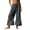 Dark Gray, variant on Women Drawstring Ruffled Hem Wide Leg Pants Elastic Smocked Waist Loose Draped Cut for Patio Tea Parties And Afternoon Backyard Socials White XXL