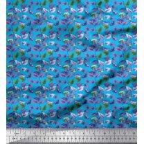 Soimoi Cotton Duck Fabric Leaves Leaves Print Fabric by The Yard 56 Inch Wide