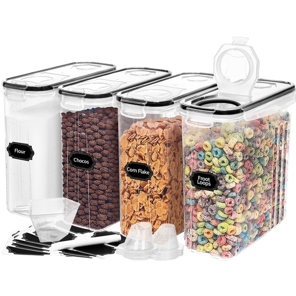 Recipientes para cereales Skroam, 4 unidades, 4 litros, herméticos con caño para verter