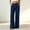 Blue, variant on FengLS Womens Casual Pants Elastic High Waist with Button Zipper Trousers Fashion Straight Leg Pockets Pants Summer Solid Long Pants for Casual Office & Daily Outfits