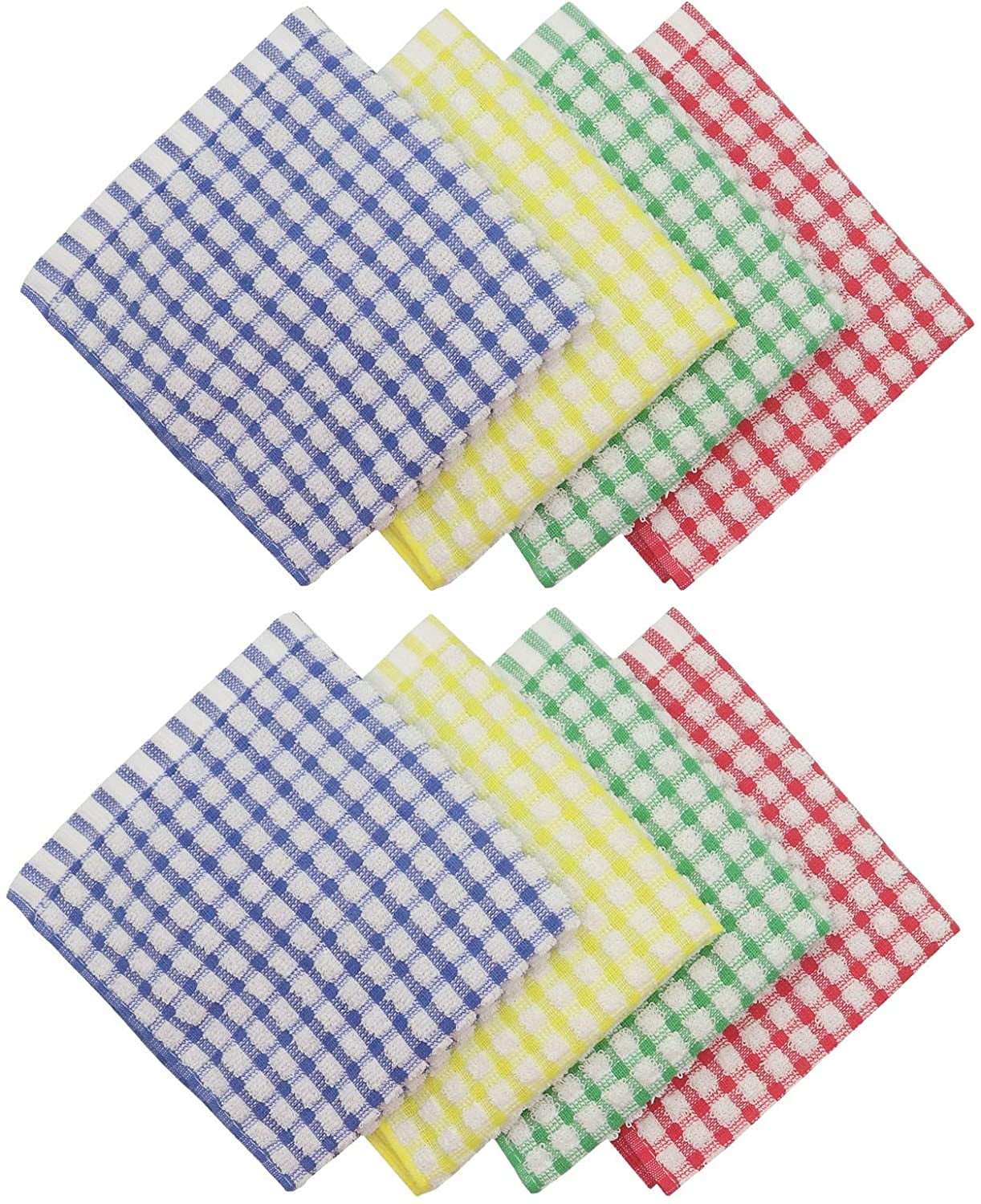 100% Combed Cotton Dish Cloths Pack-absorbent Popcorn Terry Weave-kitchen  Dishtowels, Cleaning/drying By Hastings Home (16 Pack-multiple Colors) :  Target