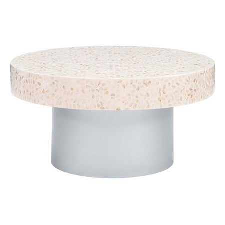 Linon Peyton Wood Capiz Coffee Table in White | Walmart Canada