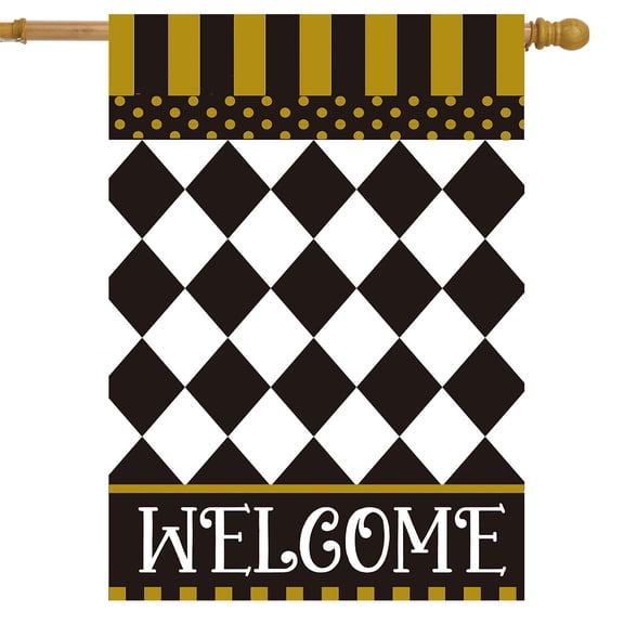 Briarwood Lane Everyday House Flag 40x28 For Outdoor Checkerboard House Flag