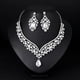 thumbnail image 1 of HomeKingdee Bridal Necklace and Earrings Set - Alloy Rhinestone Glass Jewelry for Wedding Party Accessories, 1 of 5