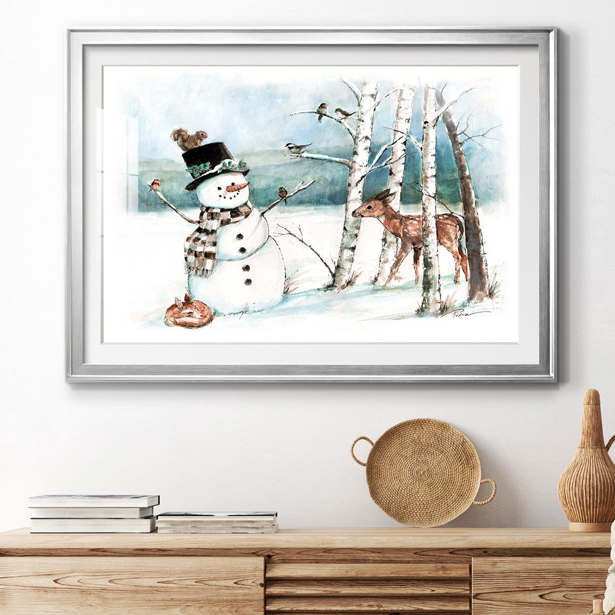 Snow Friends Premium Framed Print - Ready to Hang