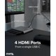 thumbnail image 4 of Adaptador USB-C Plugable USBC-7400H4 Quad 4K HDMI con PD de 100 W, 4 of 7