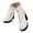 White, variant on Modisza Platform Leather Ankle Boots for Women Back Zip Non Slip High Block Heel Booties Ladies Party Work Dressy Boot Black 6