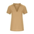 thumbnail image 4 of Giftesty Women Casual Solid Pullover V-Neck Short Sleeve T-Shirt Tops Blouse, 4 of 5