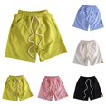 thumbnail image 3 of Mercatoo Kids Girls Sport Casual Shorts Ribbed Mid Waist Lace Up Short Pant with Pocket Toddler Middle Fashion Shorts, 3 of 4