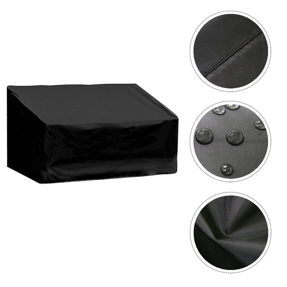 OULII Black Oxford Cloth Outdoor Bench Cover, Sunproof Frost-Resistant Protective Furniture Cover