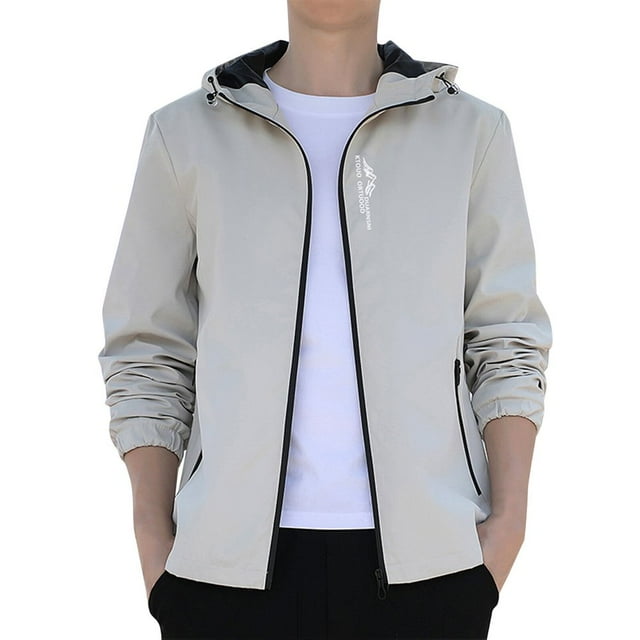 Men Long Sleeve Autumn Winter Hooded Top Blouse Coat Jacket With Pockets