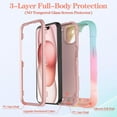 thumbnail image 6 of SUPNICE Shockproof Cell Phone Case with 360° Rotating Ring Kickstand for iPhone 15, Rainbow Pink, 6 of 8
