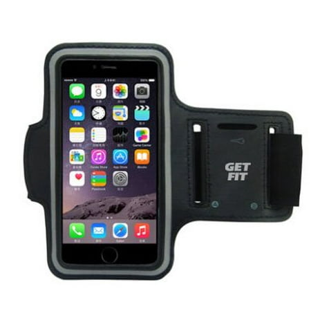 Black iPhone 6/6s and iphone 7 Sports Armband, Running, Jogging, Exercise workout Stretchy Armband with Key Holder made for iPhone 6/6s color Black