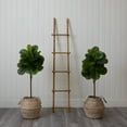 thumbnail image 3 of Nearly Natural 3.5ft. Artificial Fiddle Leaf Fig Tree with Handmade Jute & Cotton Basket with Tassels DIY KIT (Set of 2), Green, 3 of 3