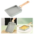 thumbnail image 5 of Japanese Omelette Stick Coating Smokeless Handle Cooking Pan Rectangle Cooktop Green, 5 of 7