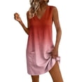thumbnail image 2 of QUNYINEY Gradient Womens Sun Dresses Mini Sleeveless A Line Summer Tank Dress Vacation V-Neck with Pockets Loose Fit Dresses, 2 of 7