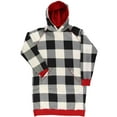 thumbnail image 3 of LazyOne Oversized Hoodie Sweatshirt, Comfortable Loungewear (Black and White Plaid, S/M), 3 of 7