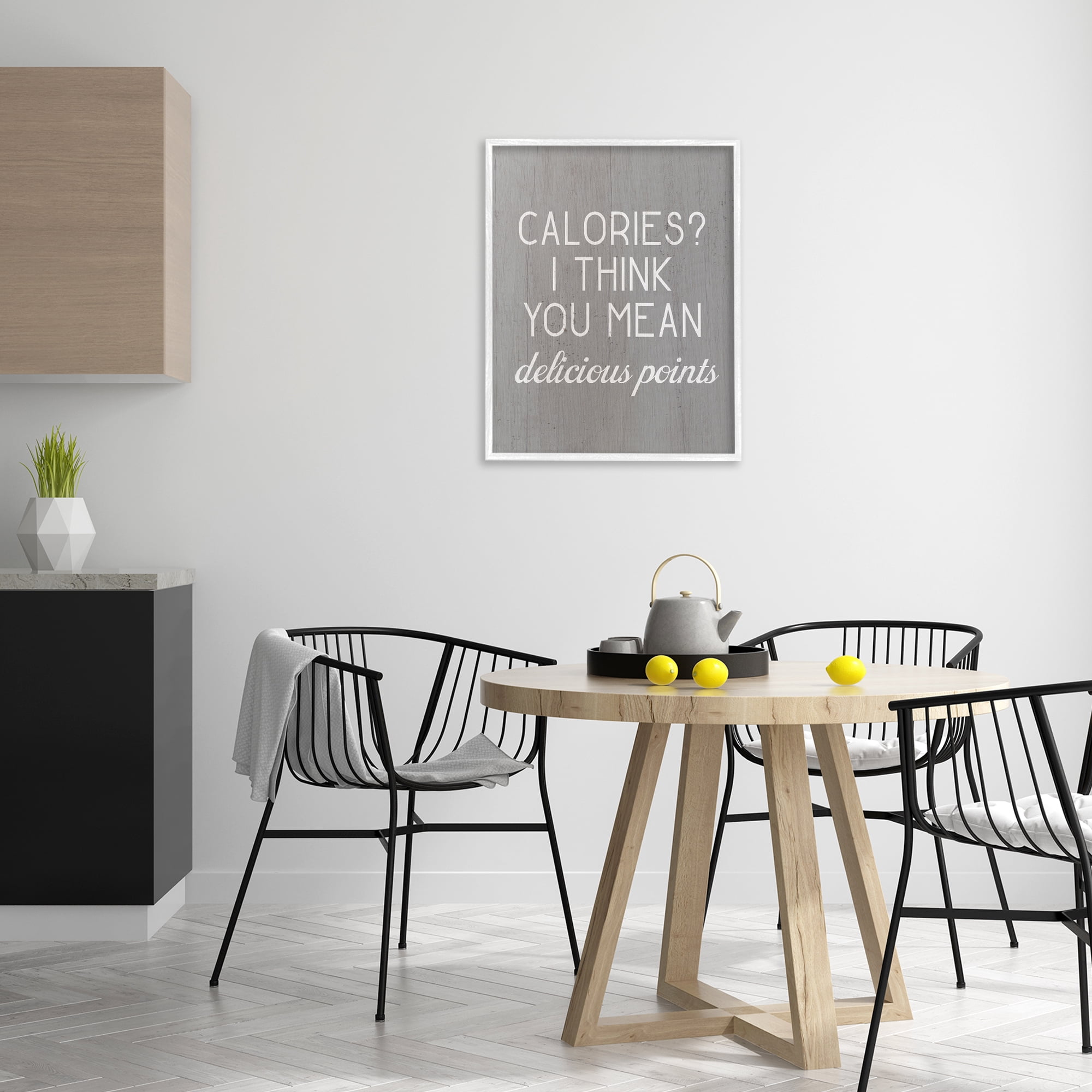Stupell Industries Calories Delicious Points Food & Beverage Painting White Framed Art Print Wall Art, 24 x 30