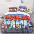 thumbnail image 1 of siniker Bedding Set Kids Quilt Cover 3D Cartoon Playing Bed Cover Set with Pillowcase and Zipper Closure, 1 of 2