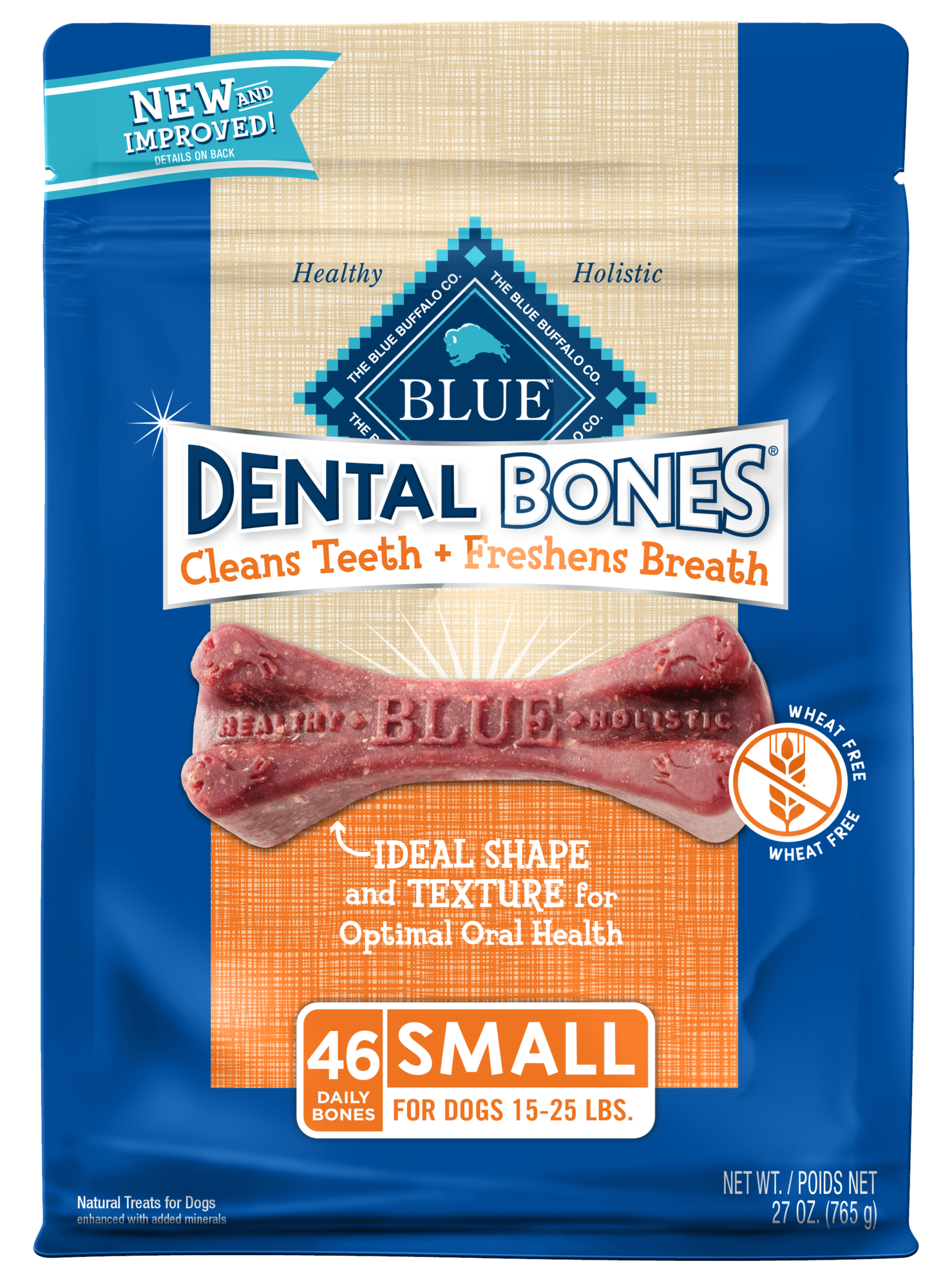 Blue Buffalo Dental Bones Natural Adult Dental Chew Small Dog Treats