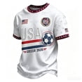 thumbnail image 3 of 2026 New USA Soccer Jersey Men, United States Jersey Soccer, Jersey USA Crew Neck Short Sleeve Football Shirt, USA Flag Soccer Jersey for Adult(White, 2XL), 3 of 4
