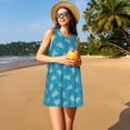 thumbnail image 3 of Easygdp Sea Turtle para Vestido Transpirable de Mujer, Vestido Suelto de Manga Corta con Pliegues y Bolsillos para el Verano, 3 of 7