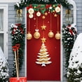 thumbnail image 1 of Linnome Christmas Door Decoration Kit - Santa Claus Themed Hanging Cloth with Border Stickers for Festive Entryways, 1 of 6