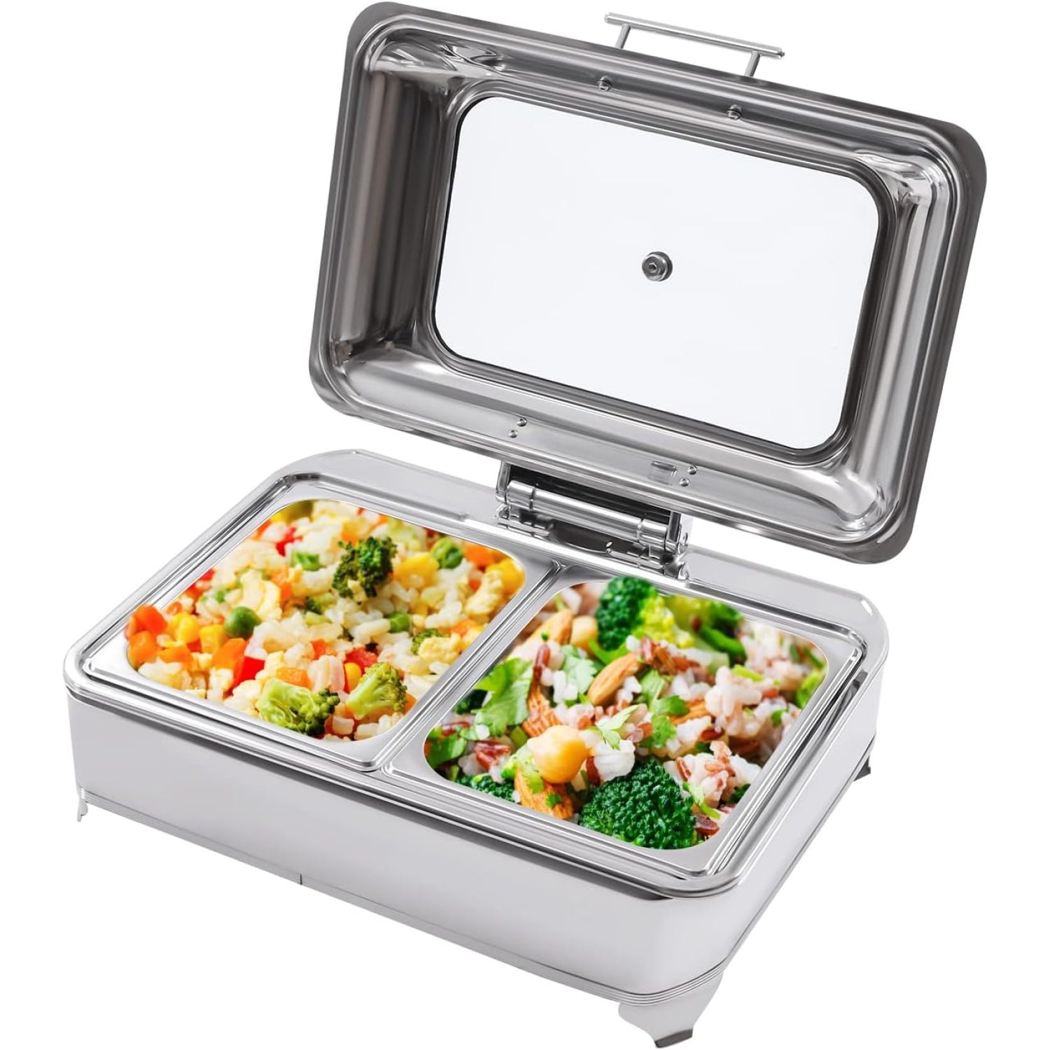 Stainless Steel Electric Food Warmers 2Tray for Parties Buffets 400W
