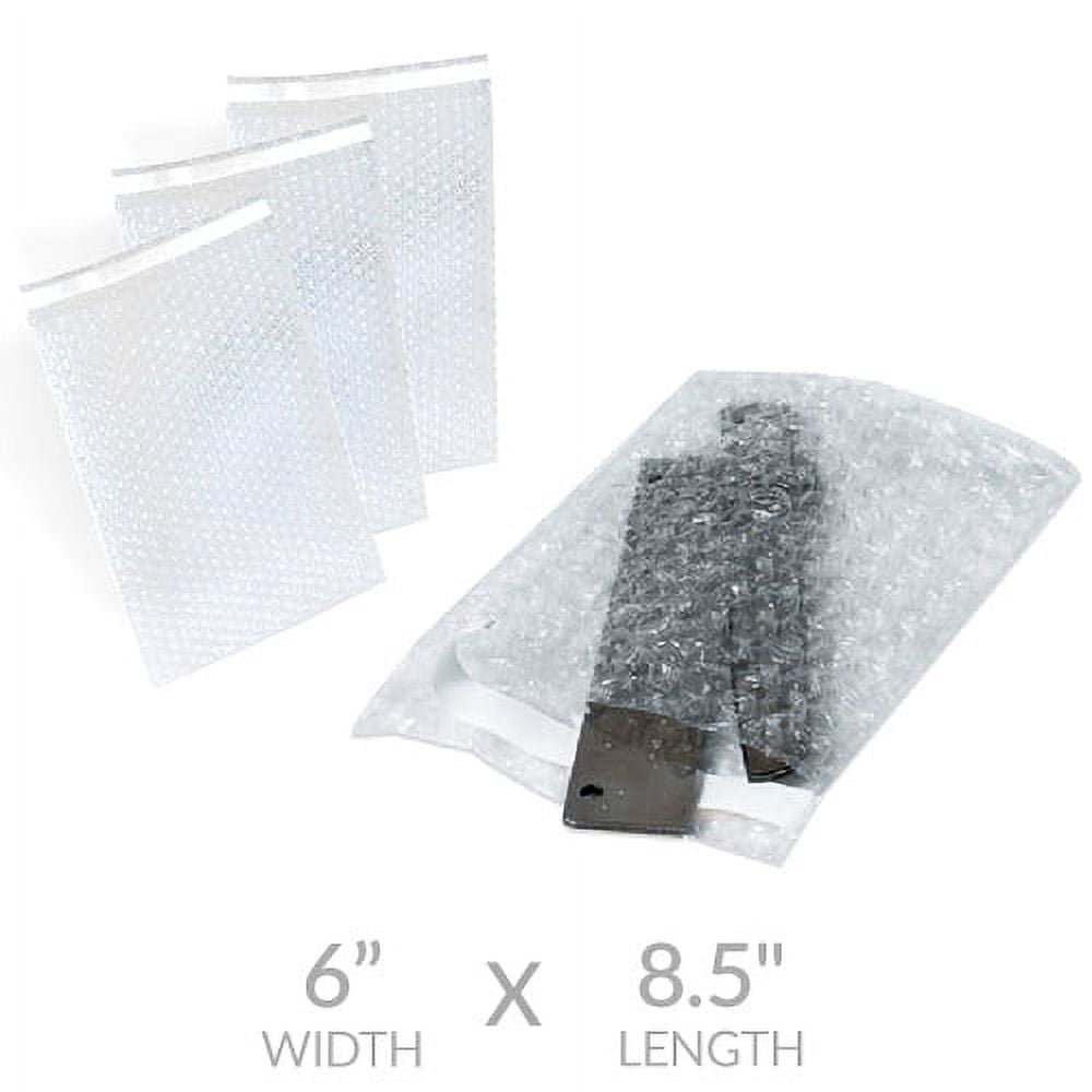 UOFFICE 250 Bubble Out Bags 6x8.5" Wrap Pouches Envelopes Self-Sealing