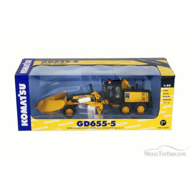 Komatsu GD655-5 Motor Grader wtih V-Plow & Wing, First Gear 50