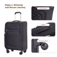 thumbnail image 5 of Yougu 3-Piece Set (18/Travel bag/toiletry bag) ,Soft shell Luggage Sets Carry On,Black, 5 of 9