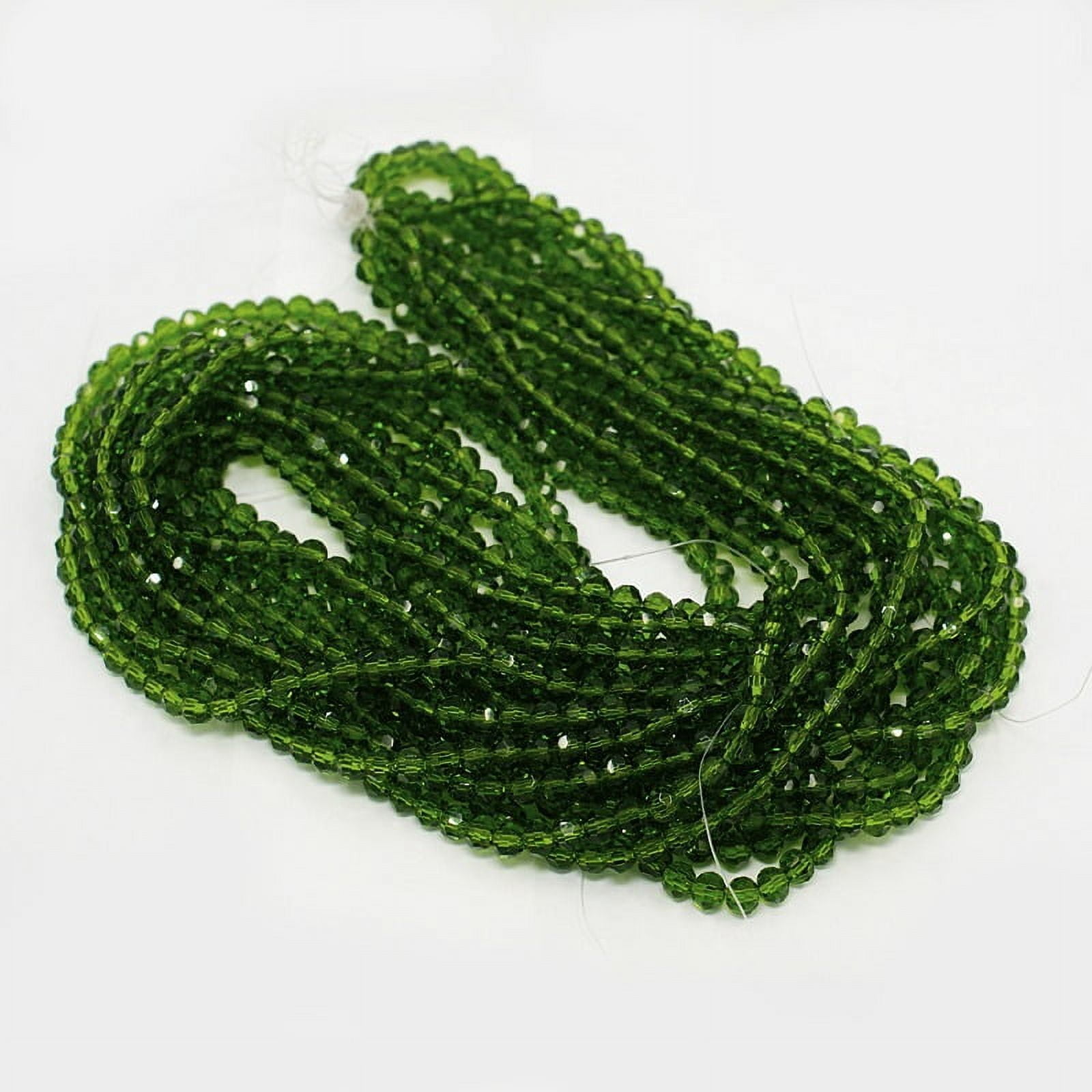 10Strand Glass Beads Strands Faceted(32 Facets) Round Green 8mm Hole: 1.5mm 66~67pcs/strand 15.12 inch~15.35 inch(38.4~39cm)