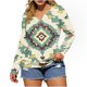 thumbnail image 3 of TaTaai Printed Long Sleeve T-Shirt Lightweight Loose Women's Fashion Retro Western Print Round Neck Button Detail Casual Spring Daily Top Gift, 3 of 5