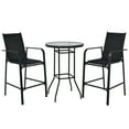 thumbnail image 1 of Patiojoy 3 PCS Patio Bistro Set Outdoor Table & Chairs Set w/Tempered Glass Top Black, 1 of 6
