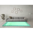 thumbnail image 3 of Ahgly Company Indoor Square Solid Turquoise Blue Modern Area Rugs, 4' Square, 3 of 4