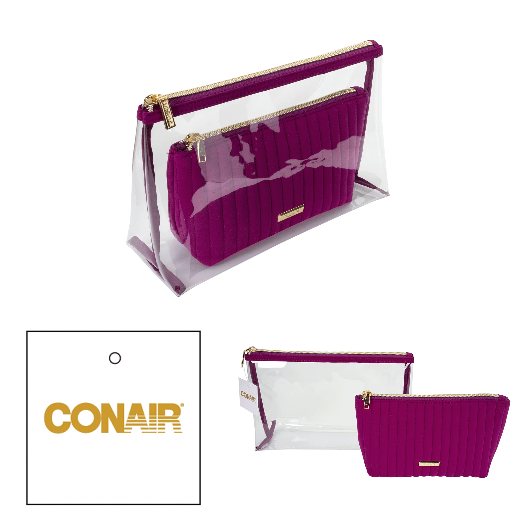 Conair Clutch 2pc Berry Cosmetic Bag