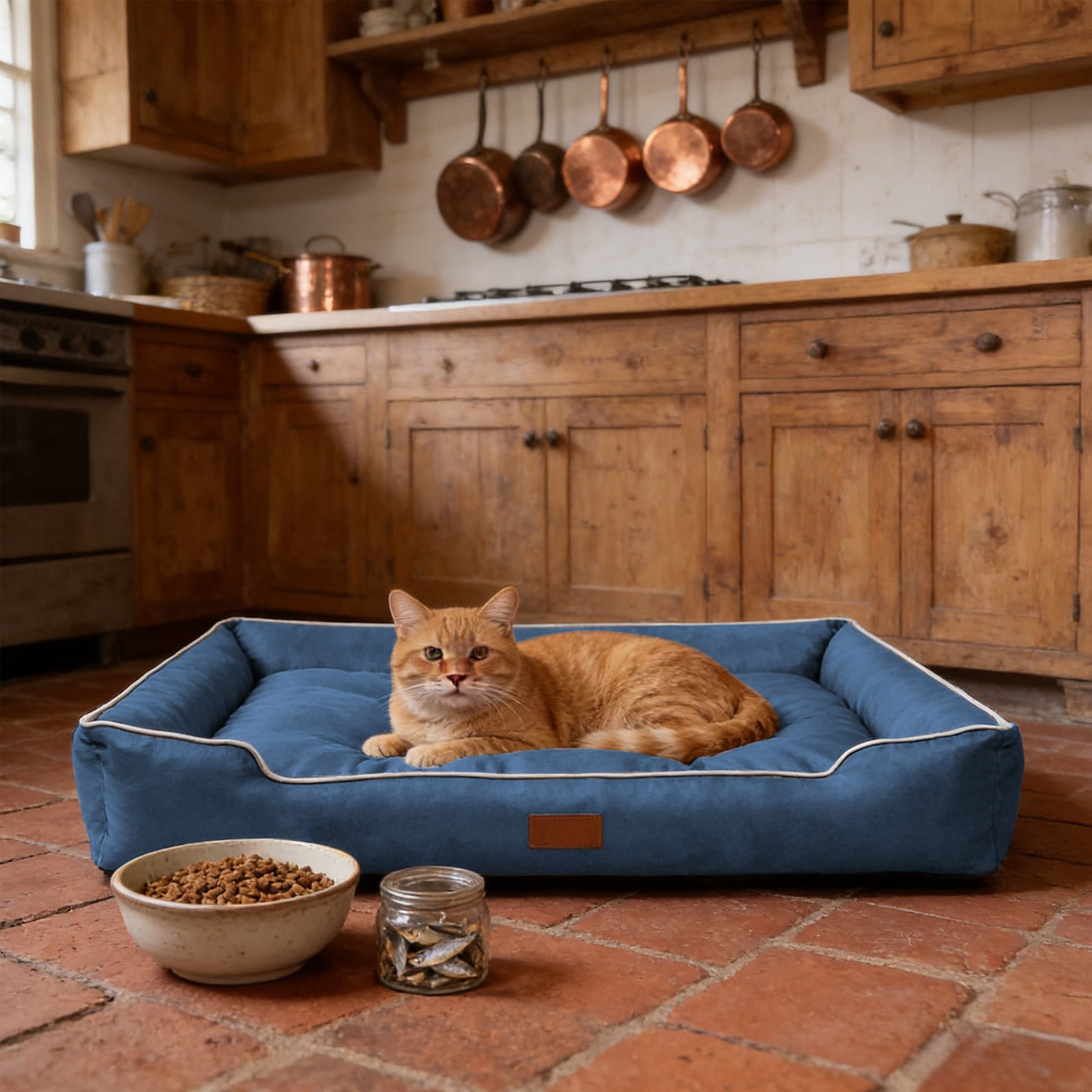 Waterproof Antiskid Lint Rectangle Dog Bed Soft Comfortable Pet Mat House for Small Dogs and Cats Under 27.55lb Indoor Outdoor Cozy Rest Mat