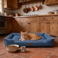thumbnail image 4 of Waterproof Dog Bed for Small Dogs Non-Slip Plush Bolster Mat Indoor Outdoor Pet Bed for Cats and Puppies up to 25 lbs, 27.5"x19.5" Gray, 4 of 5