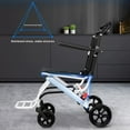 thumbnail image 4 of Folding Wheelchair Lightweight Portable Transit Travel Chair for Adults Ergonomic Design Wheelchair with Adjustable Safety Strap Carbon Steel Frame PU Wheels for Smooth Rid, 4 of 8