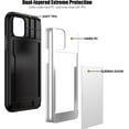 thumbnail image 3 of for iPhone 11 Case with Card Holder Heavy Duty Protective Dual Layer Shockproof Hidden Card Slot Slim Wallet Case for iPhone 11 for Men&Women(White), 3 of 14