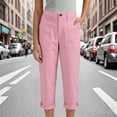 thumbnail image 5 of UJNDER Girls Casual Solid Straight Leg with Front Button Daily Wear Trousers Girls Cargo Pants,Pink,7-8 Years, 5 of 5