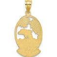 thumbnail image 4 of 14K Yellow Gold Hawaii With Dolphins In Waves Charm (30.3 X 15.3) Made United States k7771, 4 of 5
