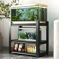 thumbnail image 3 of 20-30 Gallon Fish Tank Stand, Heavy Duty Metal Aquarium Stand with 3-Tier Storage Shelf, Adjustable Reptile Tank Stand, 34" W x 18" D x 31" H, 3 of 10